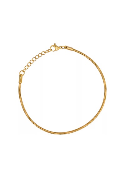 Altın Renk Unisex Snake Zincir 2 Mm Çelik Bileklik - 3139 Gold