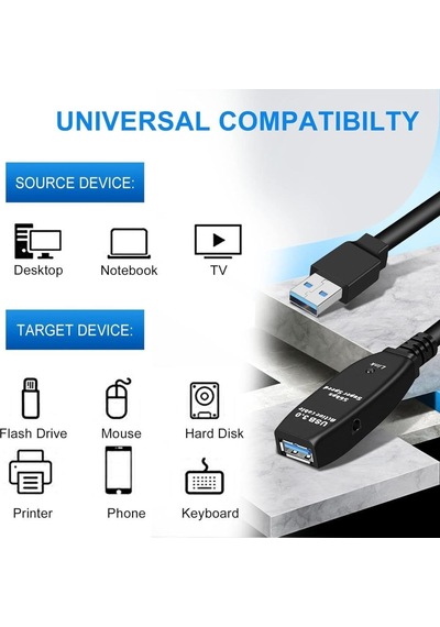 Hadron Hdx7564 Active Repeater Usb 3.0 Uzatma Kablosu - 20metre