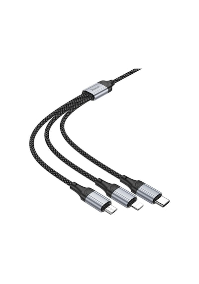 Hoco. X102 Fresh 1m 2.4a 3in1 Usb To Type-c / Lightning Ve Micro Çıkışlı Hızlı Şarj Data Kablosu - Siyah