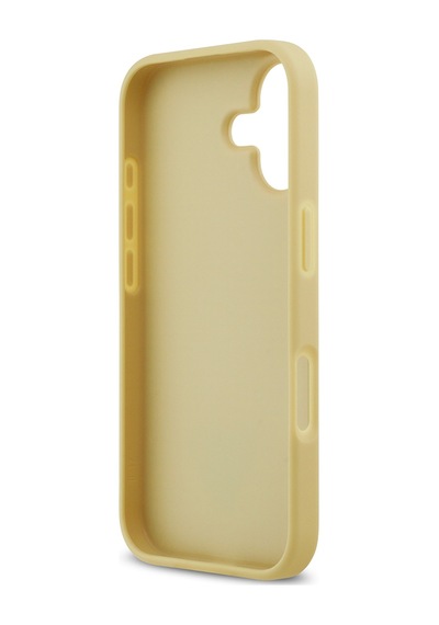 Apple Uyumlu iPhone 17 Kılıf Guess Lisanslı Taşlı Arka Yüzey Üçgen Logolu Kapak Gold