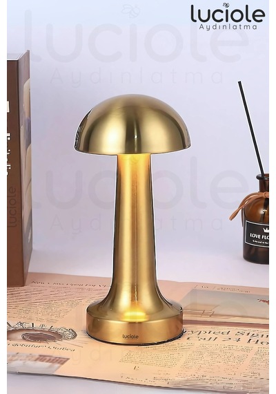 Ct-8429 Mantar Gold Şarjlı Dokunmatik 3 Renk Ayarlanabilir Masa Lambası Diğer
