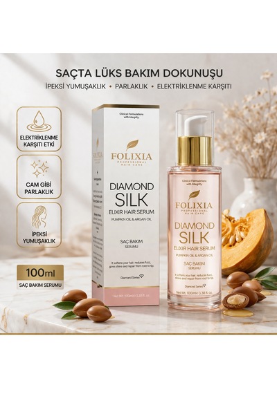 Folixia Argan & Kabak Çekirdeği Yağı Saç Bakım Serumu 100 ML