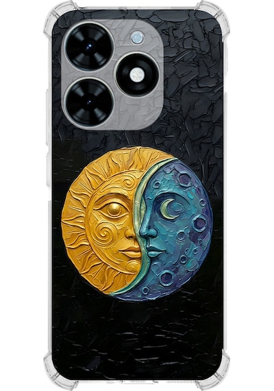 Tecno Spark 20c İle Uyumlu Köşe Korumalı Kılıf Metamorfoz Ekinoks Tasarımlı Uv Baskılı Şeffaf