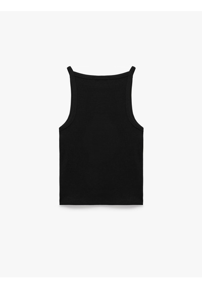 Koton Kaşkorse Kolsuz Pamuklu Slim Fit Askılı Kare Yaka Üst Siyah 6sak10388ek