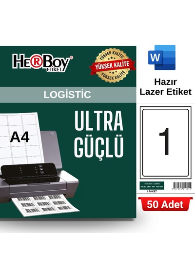 Herboy Hb-1001 199,6 X 289,1 Mm A4 Laser Etiket 50 Adet