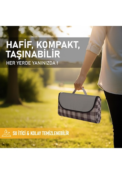 Piknik Örtüsü, Çanta Kamp Matı, Plaj Matı, Piknik Yer Örtüsü, Seyahat, Kamp, Outdoor, Park Çim Kahve Ekose