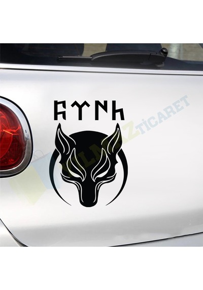 Börü Göktürk Yazı Oto Sticker Yapıştırma Etiket Kaliteli Folyo