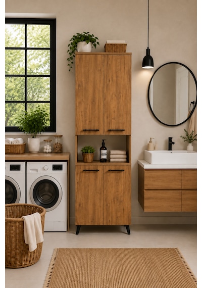 Reyo Enda Home Listra 4 Kapaklı Çok Amaçlı Dolap 170,8 Cm, Raflı, Ayaklı Depolama Dolabı - Atlantik Çam Reyo Enda Home Listra 4 Kapaklı Çok Amaçlı Dolap 170,8 Cm, Raflı, Ayaklı Depolama Dolabı - Atlantik Çam