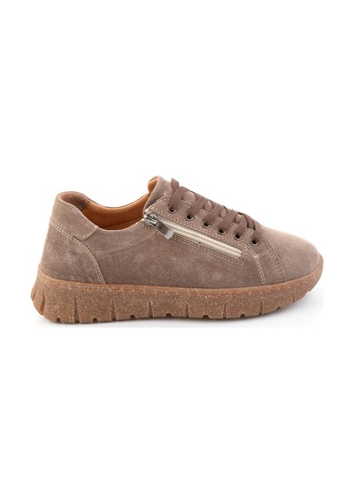 Bambi Kahve Süet Hakiki Deri Kadın Sneaker K01331200302