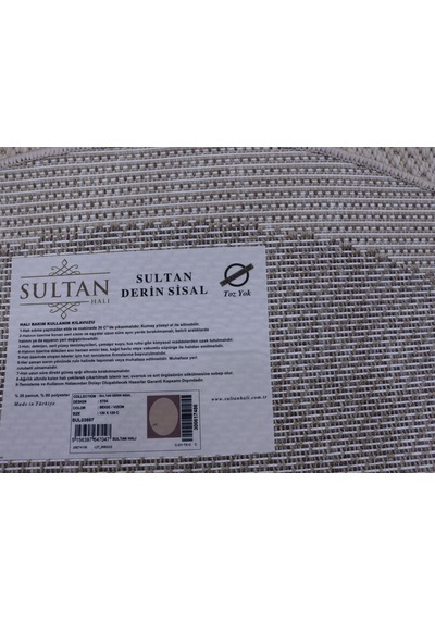 Derin Sisal Yuvarlak Vizon Bordürlü Bej Jüt Sisal Dekoratif Kaymaz Taban Yıkanabilir Halı St04-1051 Renkli