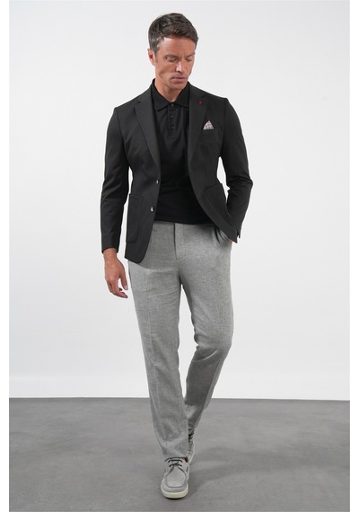 İmza Siyah 6 Drop Slim Fit Pamuklu Ceket 1002260126