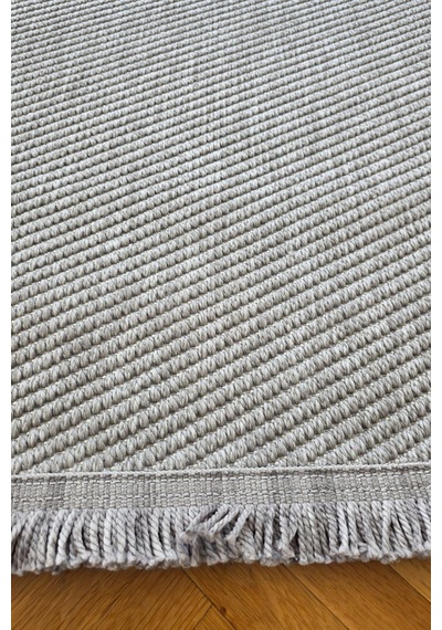 Leiva Home Lara 04 Gri Sisal İskandinav Modern Kaymaz Taban Yumuşak Özel Ölçü Salon Koridor Halısı 0210a-krem