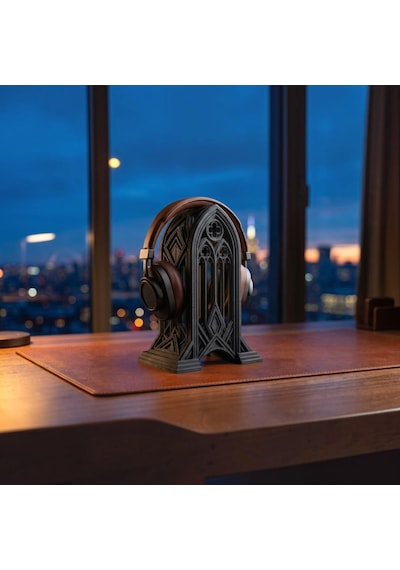 Happy3dworld Gotik Katedral Kulaklık Standı, 3d Baskı Mimari Masaüstü Dekor