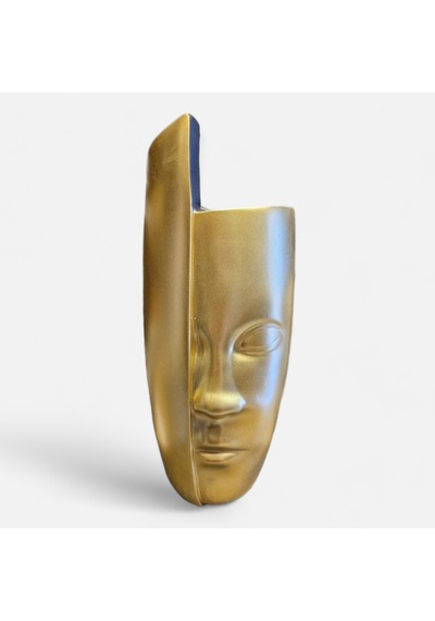 Soyut Yüz Gold Vazo