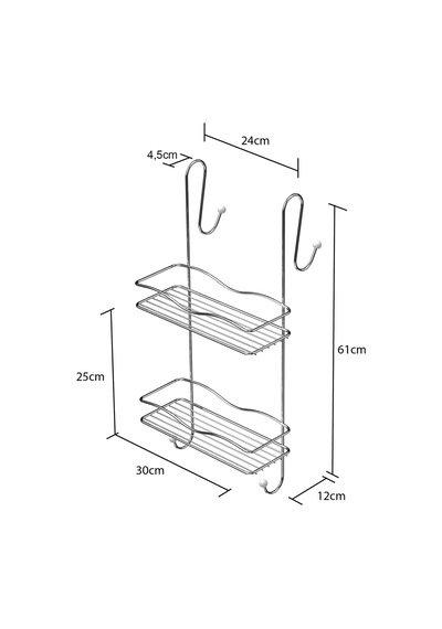 Tekno-tel Bk062 2 Katlı Duş Rafı Sabunluk, Krom Çok Renkli