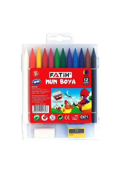 Fatih Mum Pastel Boya Polymer Crayons 12 Renk 50130/f Çok Renkli