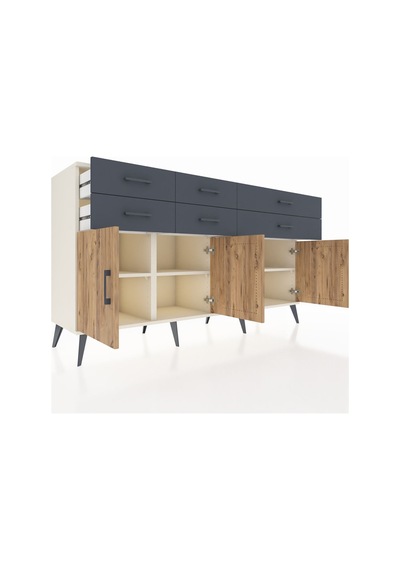 Hyperion Konsol 3 Raflı 6 Çekmeceli 4 Kapaklı 176x44x99 Aytaşı-ça Aytaşı-çam/antrasit Hyperion Konsol 3 Raflı 6 Çekmeceli 4 Kapaklı 176x44x99 Aytaşı-ça Aytaşı-çam/antrasit