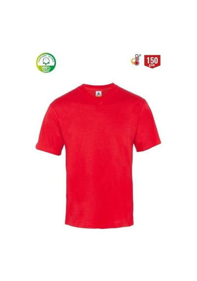 Myform 8129 Comfort V Yaka Supreme T-shırt - Kırmızı Çok Renkli