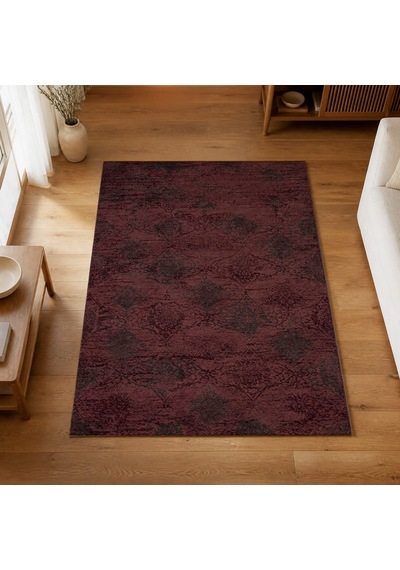 Kartela Halı Liva Halı Jüt Taban Dokuma Halı Bordo - 80 X 120 Cm