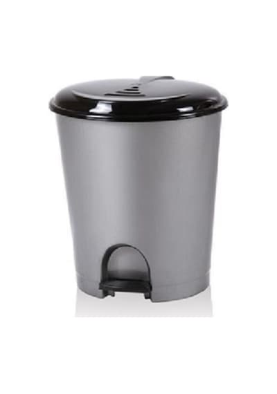 Akay Plastik Bee Home Pedallı Basmalı Açılır Kapak Çöp Kutusu Kov Gri