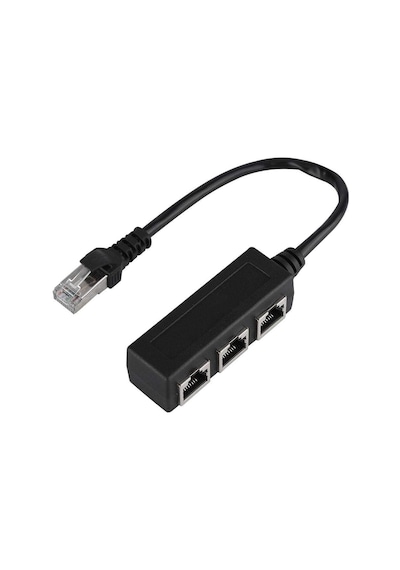 Lexroo Rj45 Ethernet Splitter Adaptör 1 Erkek 3 Dişi Lan Çoklayıcı İnternet Paylaştırıcı Cat5 Cat6