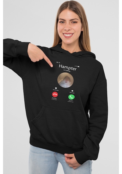 Nevermind Unisex Hampter İs Calling Sweatshirt Siyah