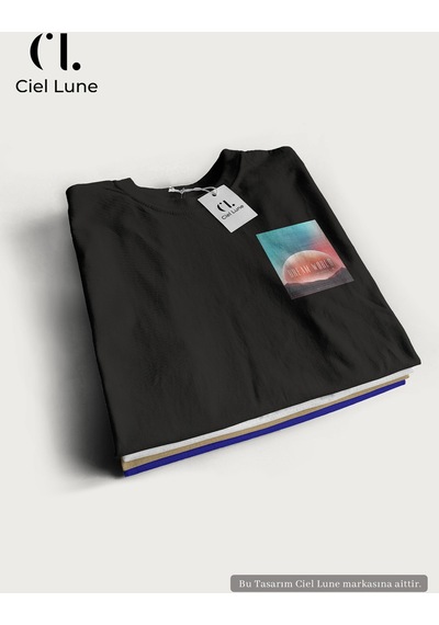 Nevermind Unisex Kadın Erkek Dream World Baskılı Özel Tasarım Oversize T-sh Siyah