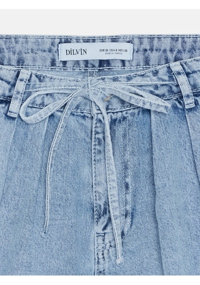 Dilvin 72304 Pamuk Kot Şort-mavi