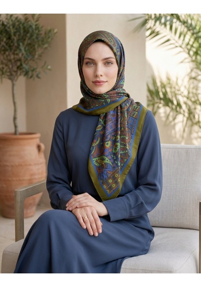 Moda Nuda Iconic Hasna Şal Yeşil Zarif Ve Modern
