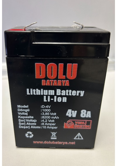 4 Volt 8 Amper Lithium Akü