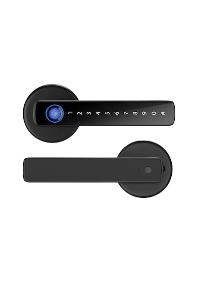 Şifreli Kartlı Telefondan Kontrol Pvc Alüminyum Ahşap Uyumlu Parmak İzli Akıllı Kapı Kolu Tt Lock