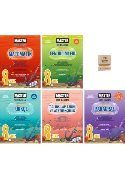 Okyanus Lgs 8. Sınıf Master Matematik Fen Türkçe İnkılap Paragraf Sorubankası 5li Set+telefon Standı