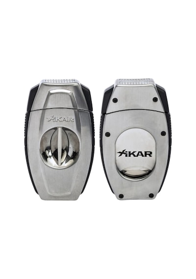 Xikar Flip Dual Gümüş V & Düz Puro Makası Kesici - Tr9307