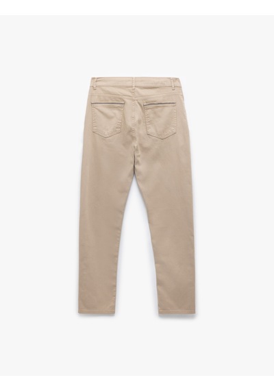 Koton Pamuklu Straight Fit Gabardin Pantolon Bej 5sam40098hw Ekru