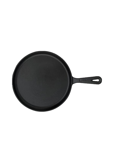 Lava Döküm Krep / Pizza / Pancake Tavası, Yuvarlak, Metal Saplı, 26cm, Siyah