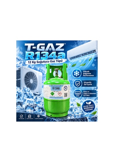 Tura Gaz R134a Soğutucu Gaz 12 Kg Yeşil