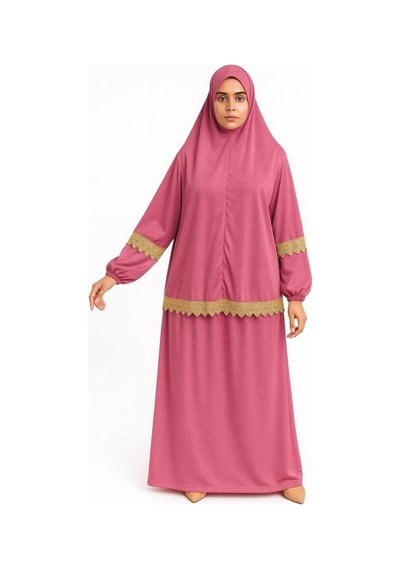 Aldaıyr Namaz Kıyafetleri 2 Parça Koyu 1pembe