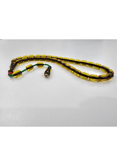 Zeyzun Usta İmzalı Sıkma Kehribar Tespih 9x12 Mm Kapsül Kesim