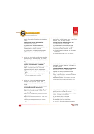 Nitelik 10. Sınıf Din Kültürü Beceri Temelli 4 Fasikül 3044