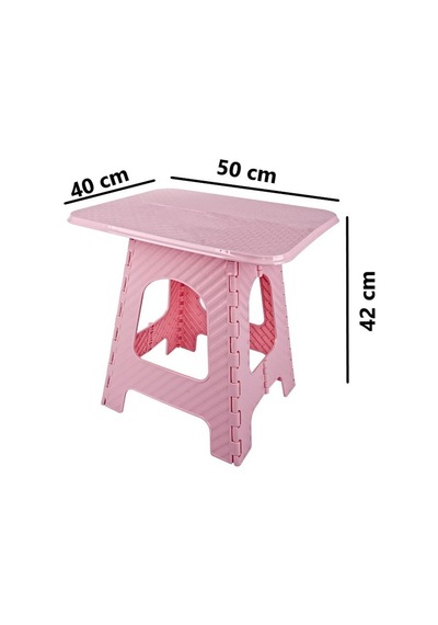 Omnipazar Srl-2007 Plastik Katlanır Sehpa Piknik Oyun Masası No 3 Pembe