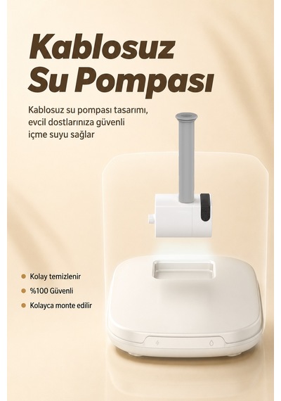 Pwf 2150 Akıllı Otomatik Sensörlü Kedi Köpek Paslanmaz Çelik Su Çeşmesi 2,5l - Petmate Flowsense - Krem