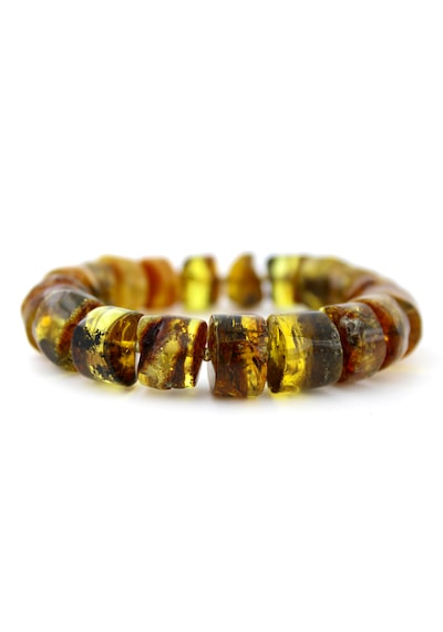 Kehribar Bileklik Amorf Tasarım Ambergold Blk23-140 Çok Renkli