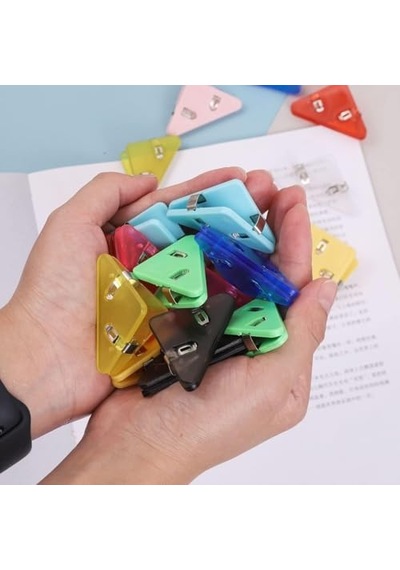 Ayrex 10 Adet Üçgen Plastik Dikiş Nakış Kumaş Kağıt Sıkıştırma Mandalı - Çok Amaçlı Kullanım Diğer