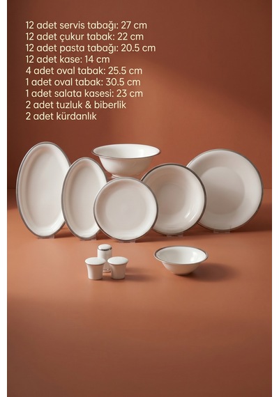 Liora 12 Kişilik 60 Parça Silver Porselen Yemek Takımı Çok Renkli