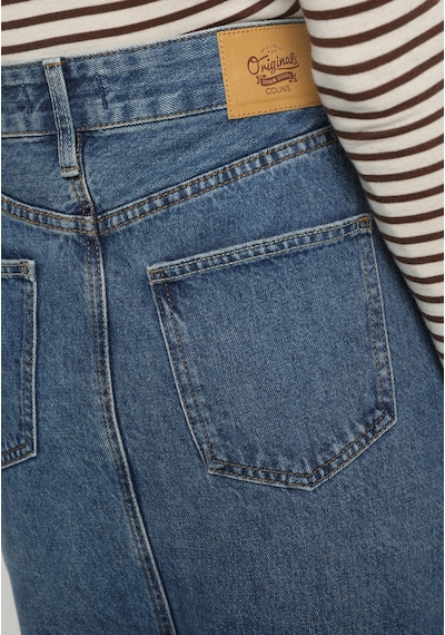 Colin's Colins Slim Fit Düz Fermuarlı Kadın Mid İndigo Denim Etek Cl1082945 Q1.v2 Dn45236