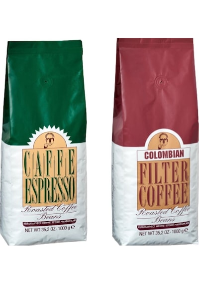 Kurukahveci Mehmet Efendi Colombian Kahve 1 KG + Caffe Espresso Kahve 1 KG