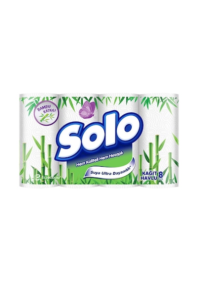 Solo Kağıt Havlu 2 Katlı 8li Bambu 6'li Avantaj Paketi - 6 Adet Tarı