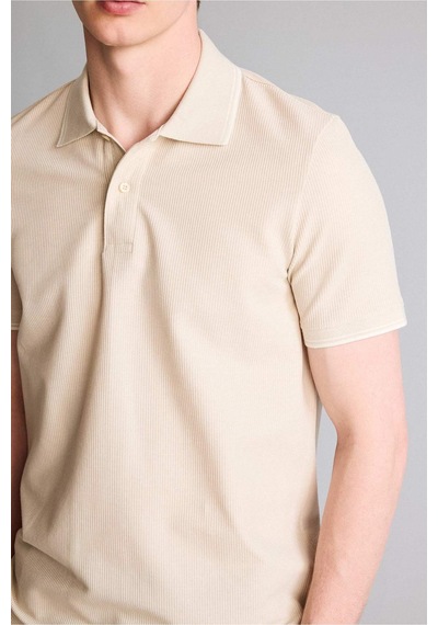 Defacto Regular Fıt Polo Yaka Waffle Kısa Kollu Polo Tişört D7932ax26sper37 Ekru-er37