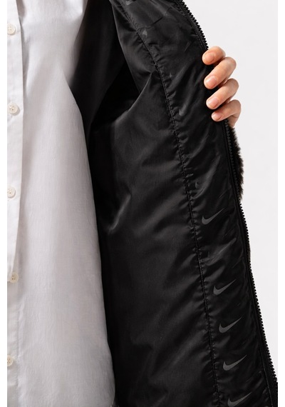 Nike Sportswear Terma Fit Women's Loose High Parka Kadın Bol Kesim Suni Kürk Spor Parka Siyah Siyah