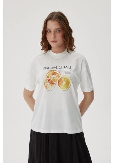 Buly Natural Cıtrus Baskılı T Shırt Ekru